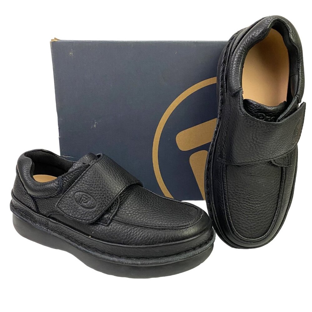 Propet Scandia Strap M5015 Black Leather Shoes Casual Mens 7